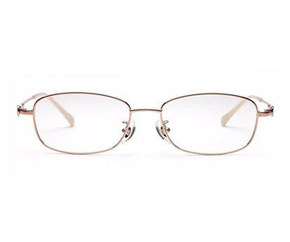 Zenith Titanium Full Rim Rose Gold Metallic Rectangle Frame for Women
