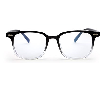 Gradient Black and Transparent Square Eyeglasses for Men and Women