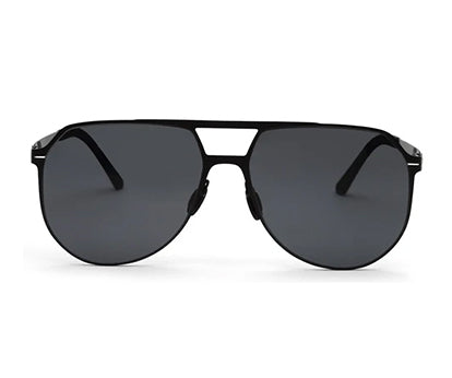 Zenith UV400 Titanium Trendy Large Polarized Black Shades for Men in Aviator Shape