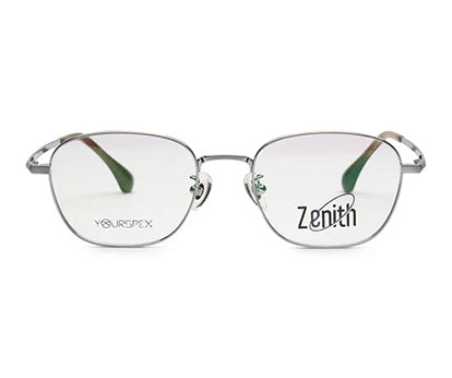 Zenith Titanium Silver Square Spectacles