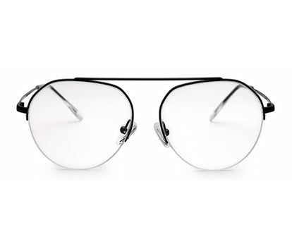 Black Half Rim Round Unisex Sleek Spectacles