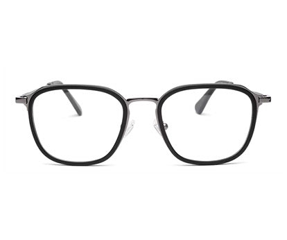 Black Layered Silver Metallic Number Glasses