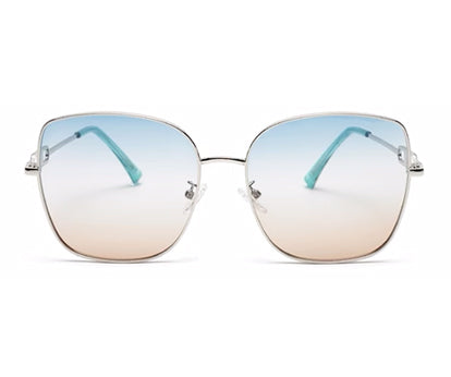 Gradient Blue Large Square UV  Protection Sunglass for Women