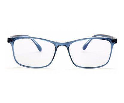 Blue Transparent Rectangle Eyeglasses for Men and Women