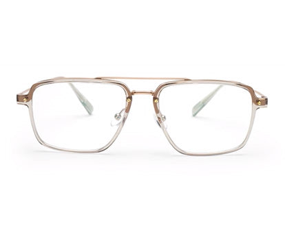 Zenith Titanium  Transparent Gold Rectangle Specs for Men