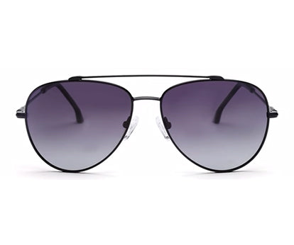 Black Aviator Full Rim Metal Sunglasses