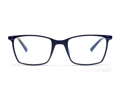 Sapphire Blue Matte Full-Rim Rectangle Eyeglasses for Men
