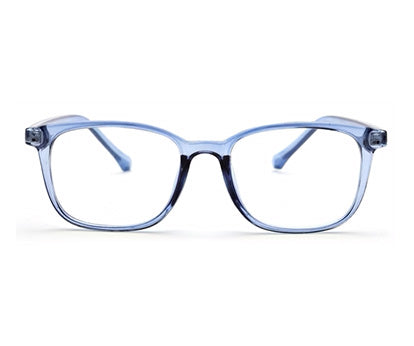 Transparent Blue Square Eyeglasses for Men and Women