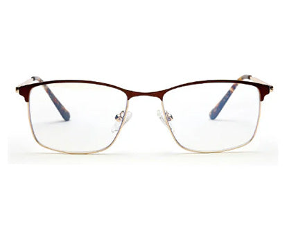 Brown Gold Tort Rectangle Eyeglasses for Men