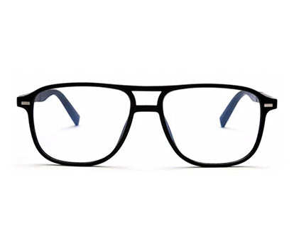 Dark Blue Square Clip-On Eyeglasses for Men