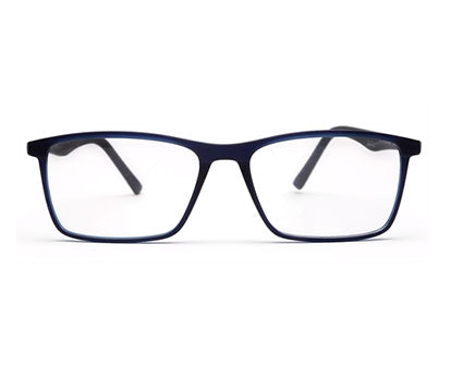 Dark Blue Matte YourSpex Flex Rectangle Eyeglass for Men