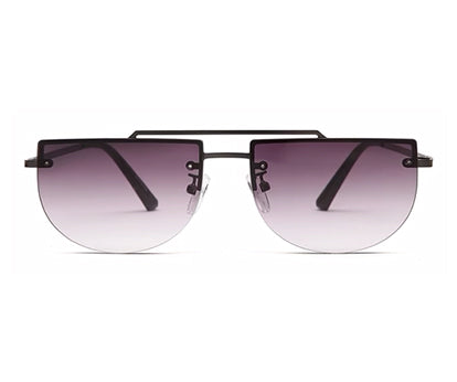 Gradient Black Half Oval UV Sunglass