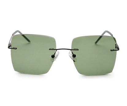 Everyday Unisex Green Square Sunglasses