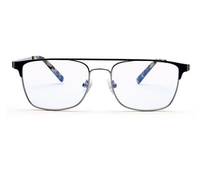 Grey Matte Rectangle Eyeglasses for Men