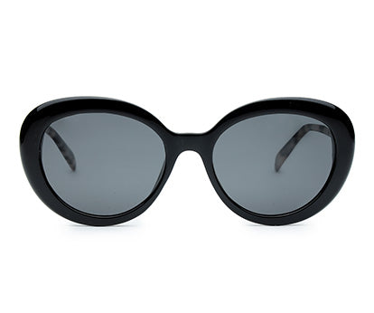 YourSpex-Bold Round Black UV 400 Acetate Sunglasses-Medium-Round