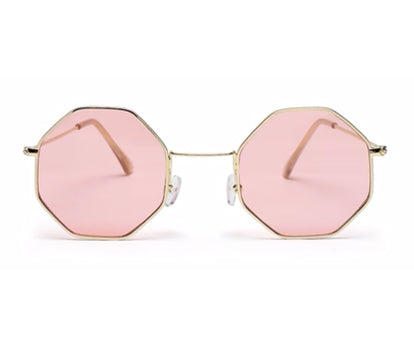 Pink Hexagon UV Protected Sunglass for Women
