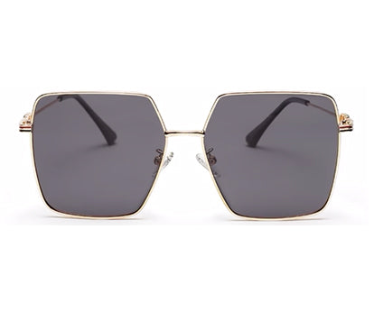 Black Large Square UV Protection Sunglass for Women