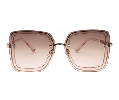 Light Brown Pink Large Squared UV Sunglass