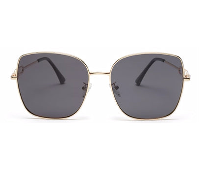 Gold Black Large Square UV Protection Sunglass for Women