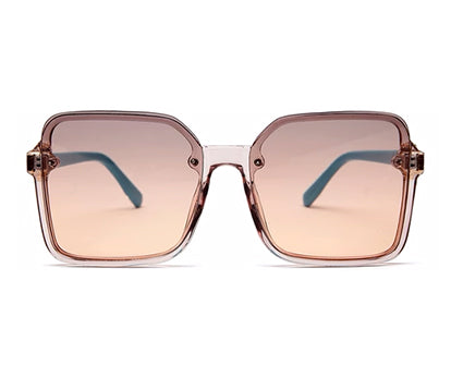 Light Pink Brown Large Squared UV Sunglass