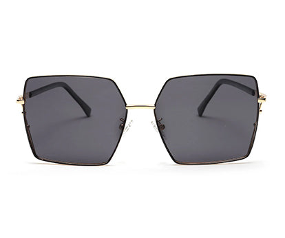 Black Large Square UV Protection Sunglasses for Women