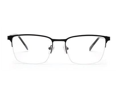 BLACK HALF RIM RECTANGULAR EYEGLASSES
