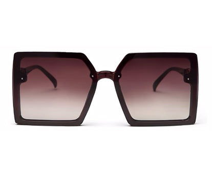Gradient Dark Brown Square UV Sunglass for Women