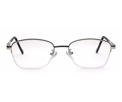 Silver Half Rim Square Unisex Sleek Spectacles