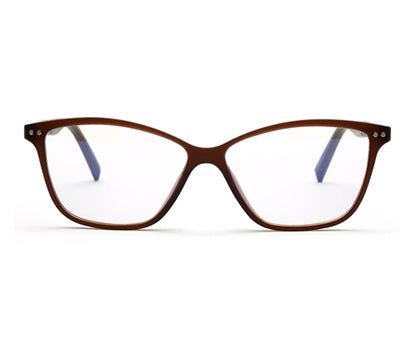 Brown Matte Rectangle Clip-On Eyeglasses for Men and Women