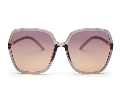 Gradient Brown Pink Transparent Square UV 400 Sunglass for Women