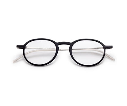 Black Oval Full Rim Metal Frame - Reading Eyeglasses