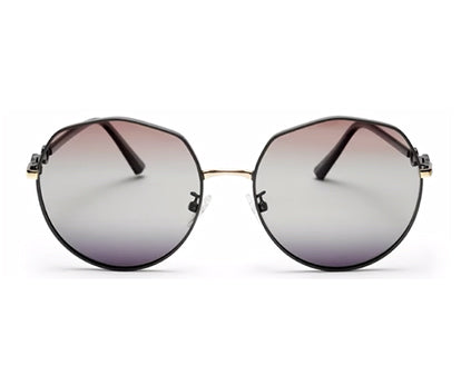 Gradient Brown Round UV Protection Sunglass for Women