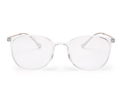 Zenith Titanium Transparent Browline Unisex Glasses