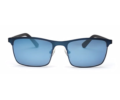 Trendy Glossy Blue Sunglass with Blue Mirror Lens