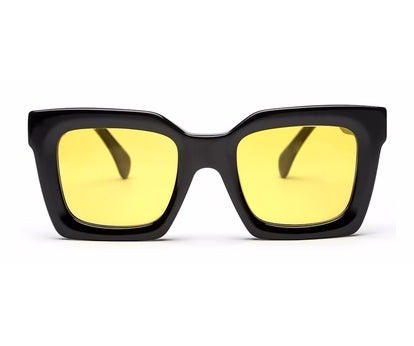 Vintage Thick Yellow Square Sunglass