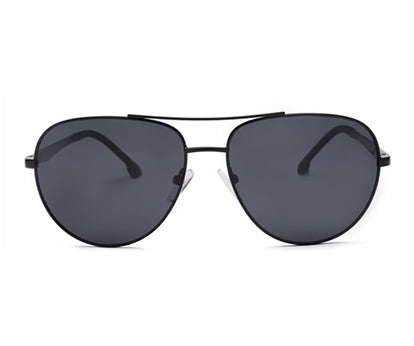 Black Aviator Full Rim Metal Sunglasses