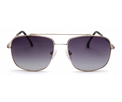 Gold Square Full Rim Metal Sunglasses For Men