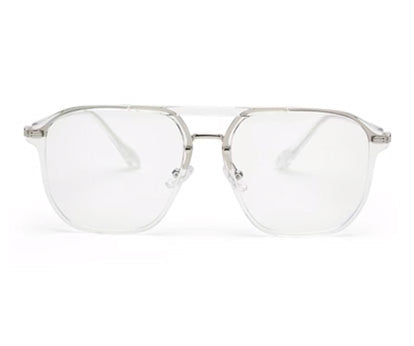 Transparent Irregular Silver Simple Glasses for Men