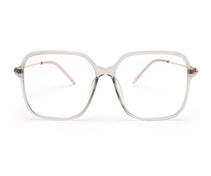 Large Square Transparent Glasses Mens with Rose Gold Temple