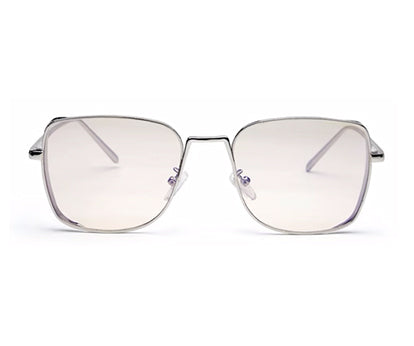 Silver Metal Square UV Sunglass for Women and Men