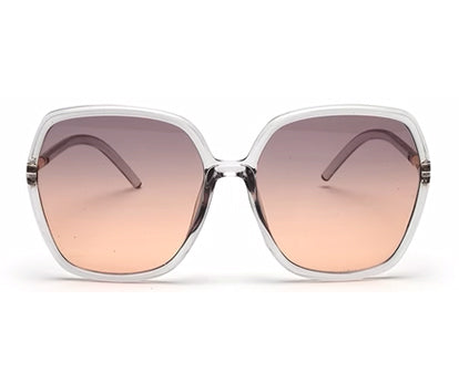 Gradient UV 400 Pink Transparent Square Sunglass for Women