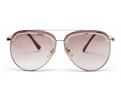 Light Brown Shade Aviator Style UV Sunglasses