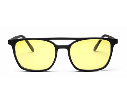 Retro Square Black Yellow Sunglasses