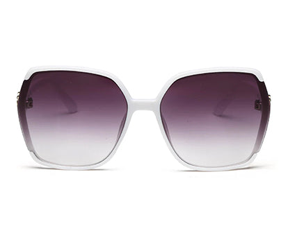 White Irregular Shaped UV 400 Sunglass for Women