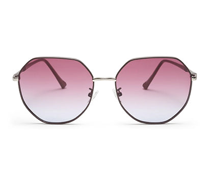 Gradient Red Oval Shape UV Protection Sunglass for Women