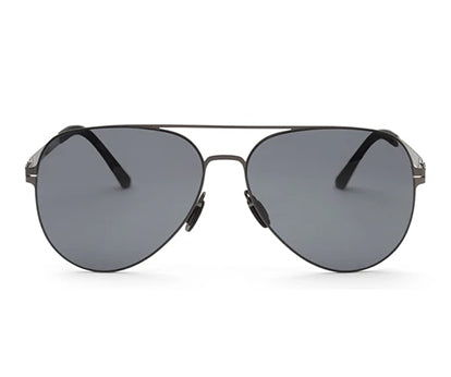 Zenith UV400 Titanium black aviator polarized large unisex sunglasses