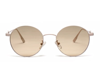 Light Brown Round Shaped UV Sunglass