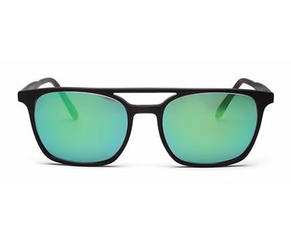 Vintage Square Green Mirror Travel Sunglasses