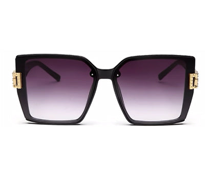 Gradient Black Square UV 400 Polarised Sunglass for Women