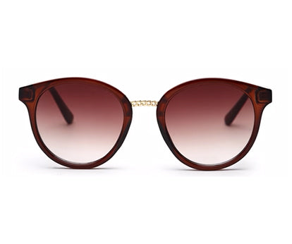 Dark Brown Oval Full Rim Acetate Frame Sunglass for Women